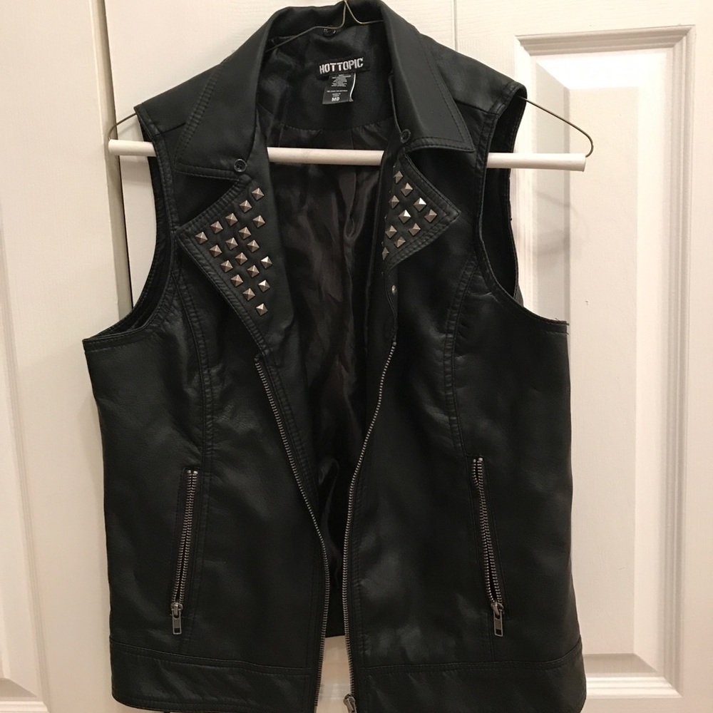 Faux Leather Studded Vest